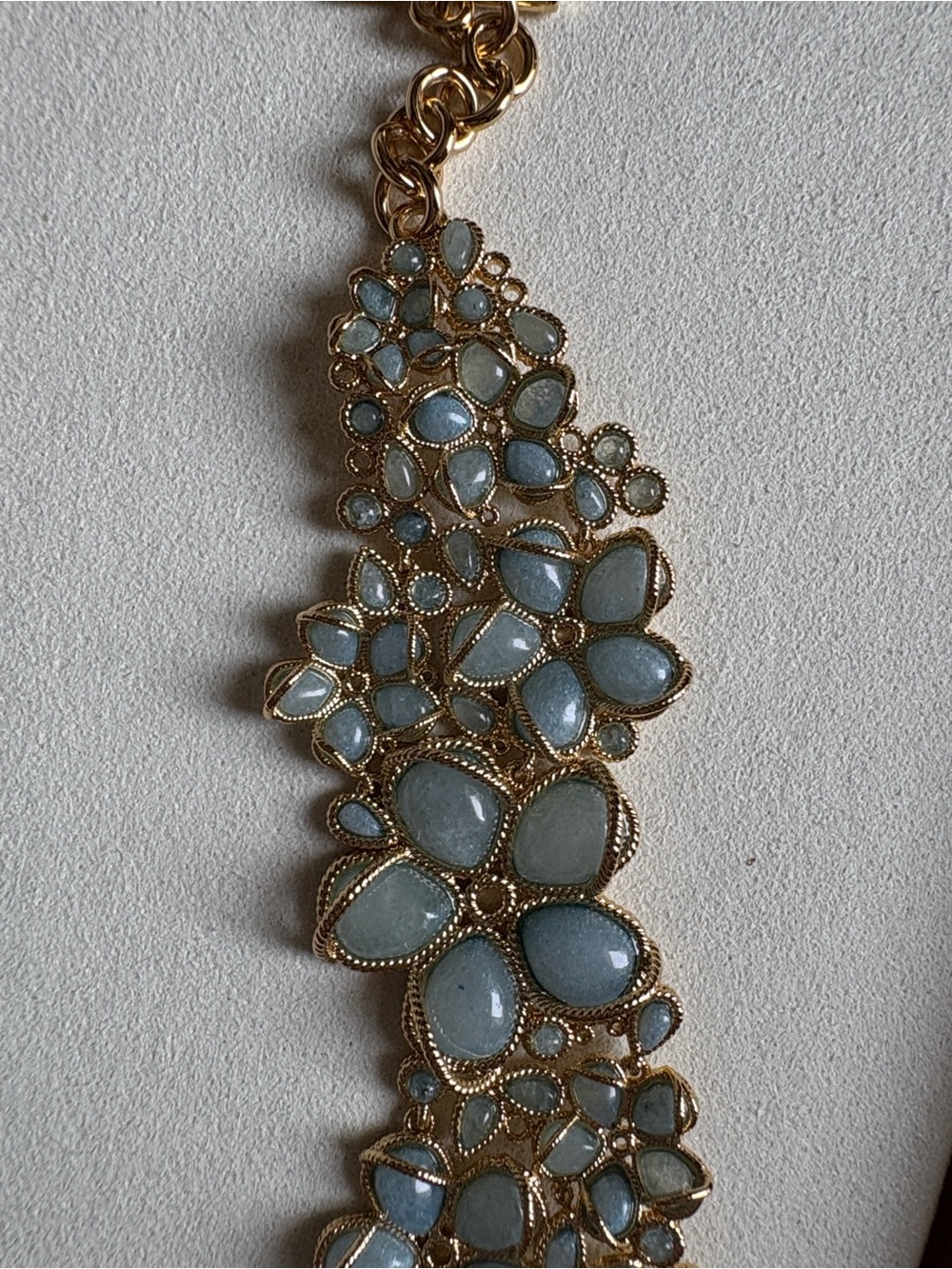 Zimmermann Gold Floral Cuff Bracelet with Pale Blue Stones - Picture 8 of 9